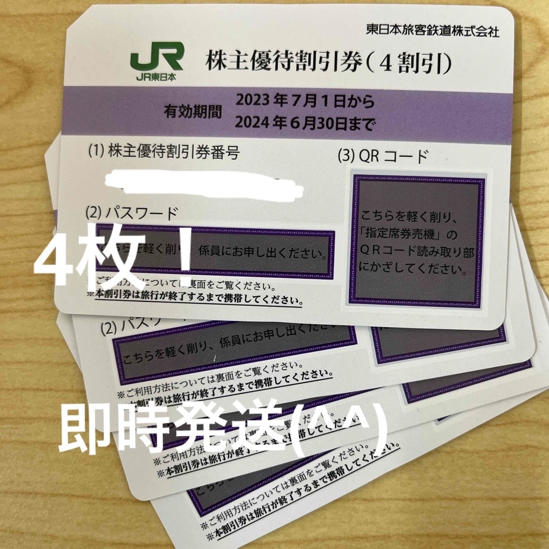 JR(ジェイアール)の＊JR東日本　株主優待割引券 4枚　即時発送 チケットの優待券/割引券(その他)の商品写真
