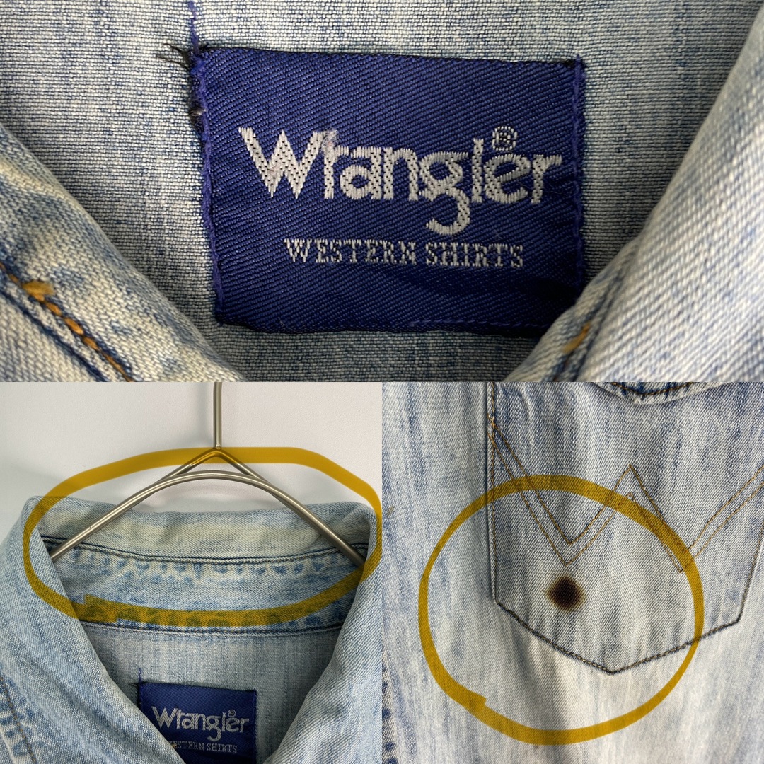 Wrangler(ラングラー)のラングラー　長袖シャツ　27MW　ウエスタンシャツ　デニム　80s 90s　青 メンズのトップス(シャツ)の商品写真