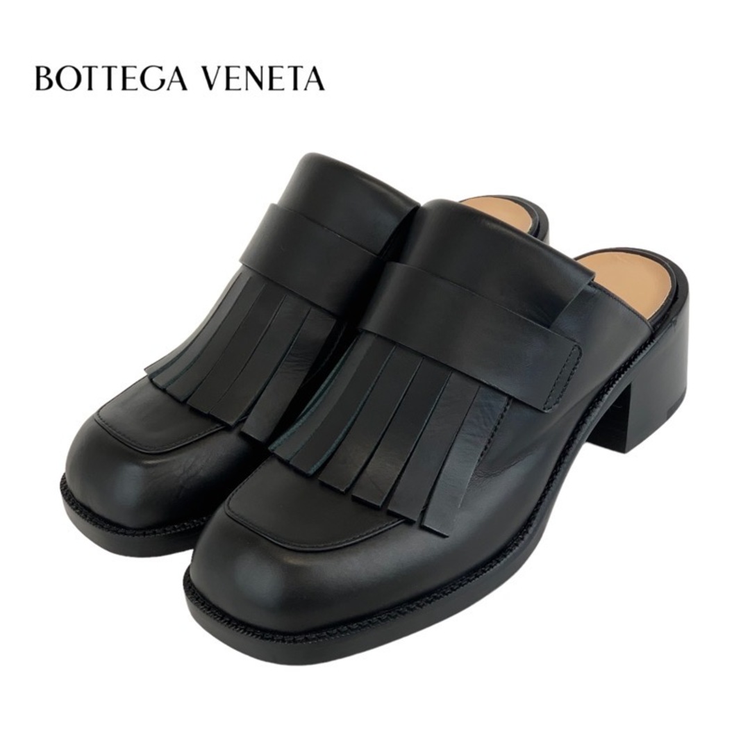 Bottega Veneta(ボッテガヴェネタ)のボッテガヴェネタ BOTTEGAVENETA サンダル 靴 シューズ レザー ブラック 黒 サボ ミュール フリンジ レディースの靴/シューズ(サンダル)の商品写真