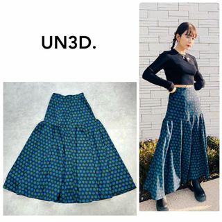 UN3D. - UN3D. アンスリード　スザンヌ着用　ギャザーランダムドットスカート　36