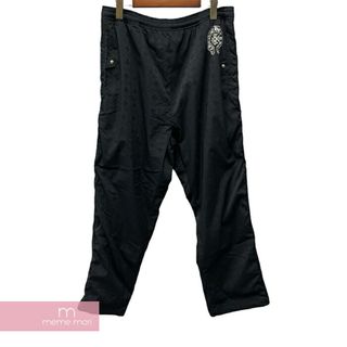 クロムハーツ(Chrome Hearts)のCHROME HEARTS Cemetery Cross Nylon Pants クロムハーツ セメタリークロスナイロンパンツ 総柄 ロゴプリント クロスボール ホースシューロゴ 裏地スウェット生地 ネイビー×ブラック×ホワイト サイズXL【240515】【新古品】【me04】(スラックス/スーツパンツ)