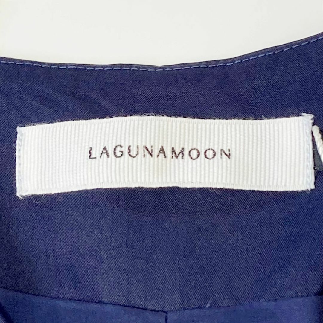 LagunaMoon(ラグナムーン)の新品タグ付き　LAGUNAMOON　　ネイビー　パイピングパジャマオールインワン レディースのパンツ(オールインワン)の商品写真