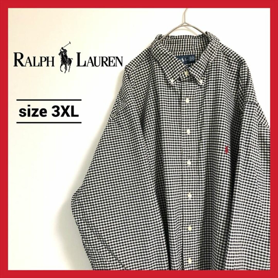 Ralph Lauren(ラルフローレン)の90s 古着 ラルフローレン BDシャツ チェックシャツ 刺繍ロゴ 3XL  メンズのトップス(シャツ)の商品写真