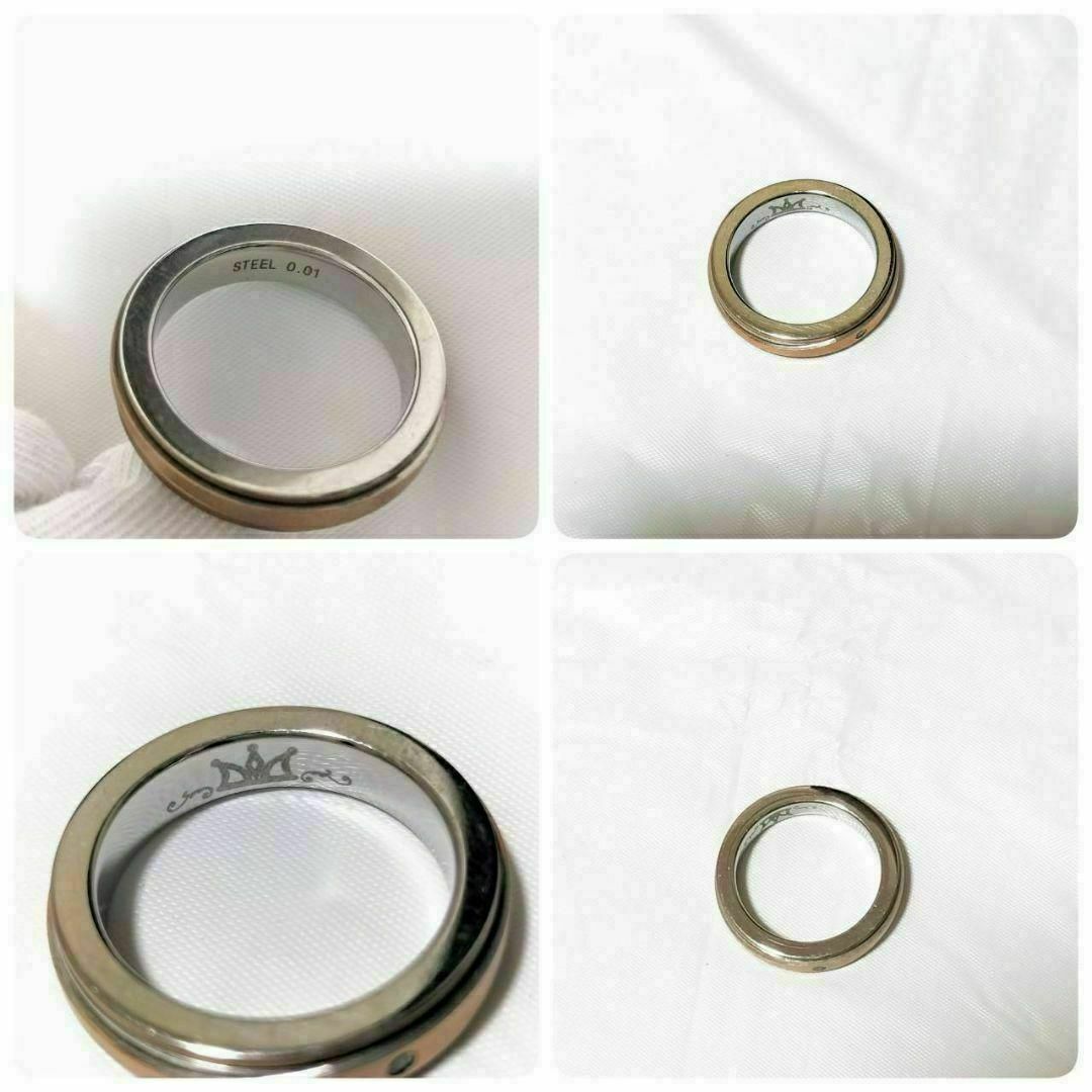 レディース リング 13号 ダイヤモンド シンプル シルバー ベージュ クロス レディースのアクセサリー(リング(指輪))の商品写真