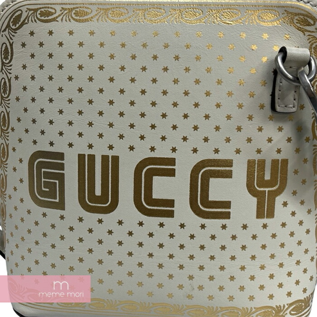 Gucci(グッチ)のGUCCI×SEGA Stars Dome Bag 5111890 グッチ×セガ スターズ ドーム バッグ ショルダーバッグ ロゴプリント レザーバッグ ホワイト×ゴールド【240515】【中古-B】【me04】 メンズのバッグ(ショルダーバッグ)の商品写真