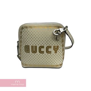 Gucci - GUCCI×SEGA Stars Dome Bag 5111890 グッチ×セガ スターズ ドーム バッグ ショルダーバッグ ロゴプリント レザーバッグ ホワイト×ゴールド【240515】【中古-B】【me04】