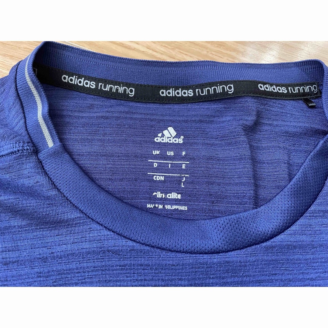 adidas(アディダス)のadidas　長袖スポーツシャツ　ブルーネイビー　L メンズのトップス(Tシャツ/カットソー(七分/長袖))の商品写真