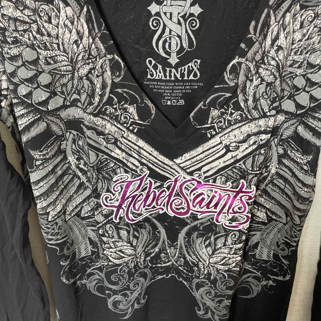 Ed Hardy(エドハーディー)のRebel Saint by Affliction Ravenous 新品 M レディースのトップス(Tシャツ(長袖/七分))の商品写真