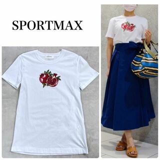 スポーツマックス(SPORTMAX（MAX MARA）)のスポーツマックス　Max Mara ザクロ　スパンコール　ビジュー　Tシャツ　S(Tシャツ(半袖/袖なし))