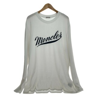 MONCLER - □□MONCLER モンクレール レタリング ロゴ エンブロイダリー ロングスリーブ 長袖Tシャツ XLサイズ I10918D00002 8390T ホワイト