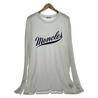 モンクレール(MONCLER)の□□MONCLER モンクレール レタリング ロゴ エンブロイダリー ロングスリーブ 長袖Tシャツ XLサイズ I10918D00002 8390T ホワイト(Tシャツ/カットソー(七分/長袖))