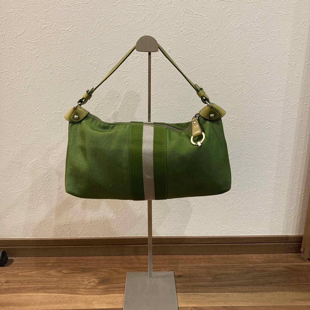 Bally(バリー)のBALLY バリー キャンパス×レザー ハンドバッグ ヘリージ 黄緑 レディースのバッグ(ハンドバッグ)の商品写真