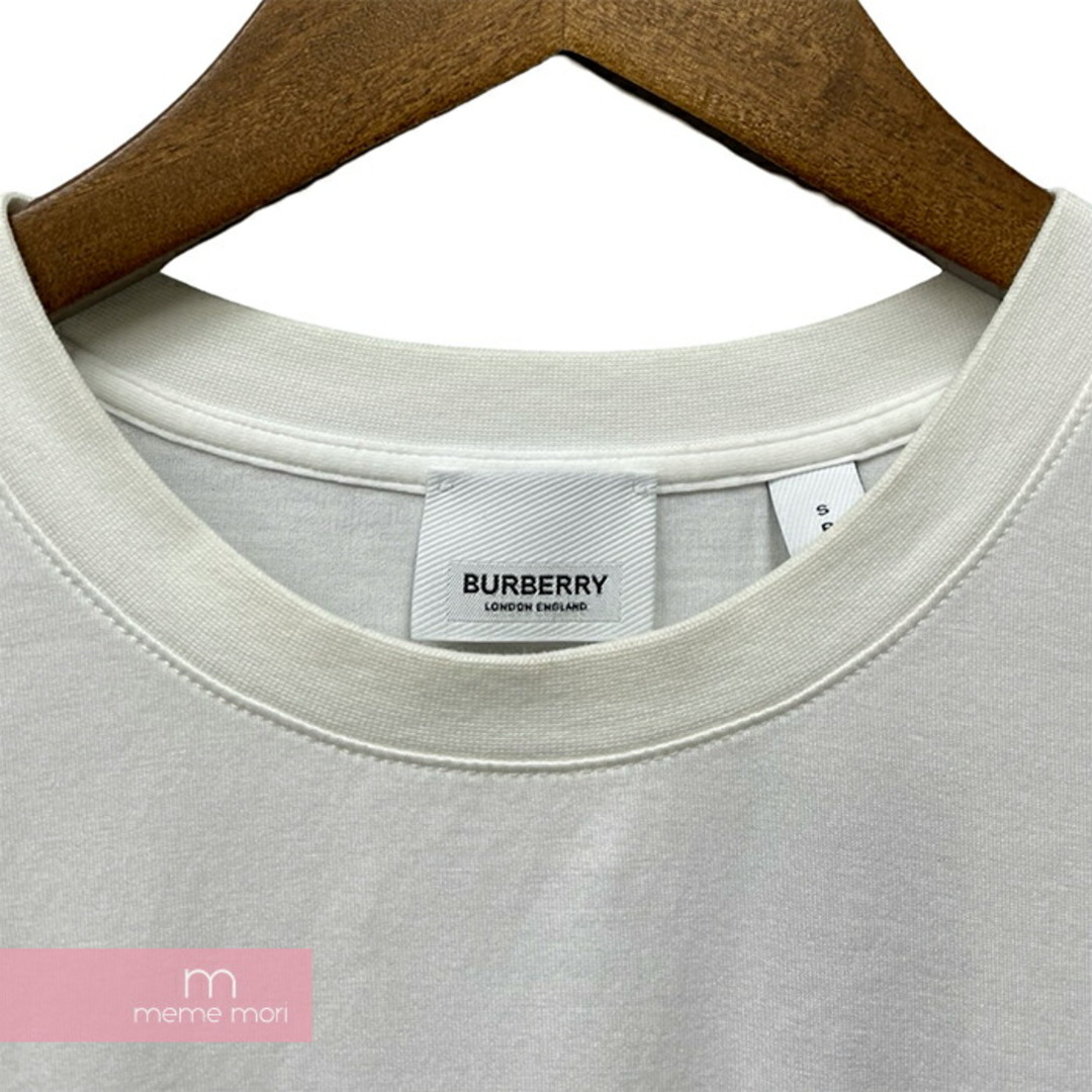 BURBERRY(バーバリー)のBURBERRY Logo Print Cotton Tee 8026016 バーバリー ロゴプリントコットンTシャツ 半袖カットソー ホワイト×ブラック サイズS 【240516】【中古-C】【me04】 メンズのトップス(Tシャツ/カットソー(半袖/袖なし))の商品写真