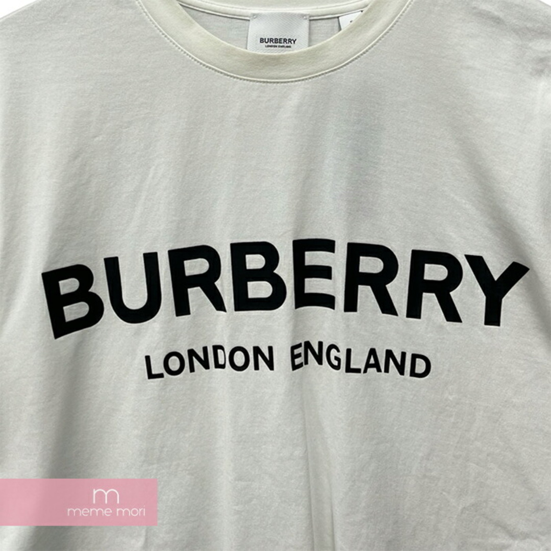 BURBERRY(バーバリー)のBURBERRY Logo Print Cotton Tee 8026016 バーバリー ロゴプリントコットンTシャツ 半袖カットソー ホワイト×ブラック サイズS 【240516】【中古-C】【me04】 メンズのトップス(Tシャツ/カットソー(半袖/袖なし))の商品写真