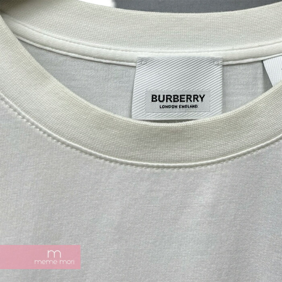 BURBERRY(バーバリー)のBURBERRY Logo Print Cotton Tee 8026016 バーバリー ロゴプリントコットンTシャツ 半袖カットソー ホワイト×ブラック サイズS 【240516】【中古-C】【me04】 メンズのトップス(Tシャツ/カットソー(半袖/袖なし))の商品写真