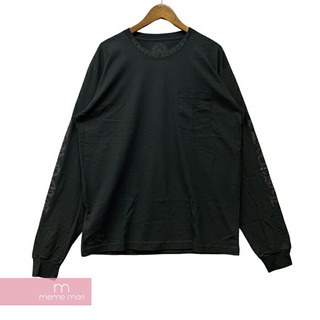 クロムハーツ(Chrome Hearts)のCHROME HEARTS Old English Neck Logo Dark Grey L/S Tee クロムハーツ オールドイングリッシュネックロゴダークグレイロングスリーブTシャツ 長袖カットソー ロンT ポケT 袖ロゴ ブラック サイズM【240516】【新古品】【me04】(Tシャツ/カットソー(半袖/袖なし))