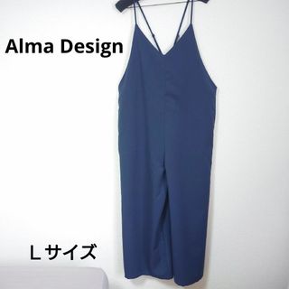 【Aima Design】キャミソール　サロペット　ネイビー　Ｌサイズ　美品(サロペット/オーバーオール)