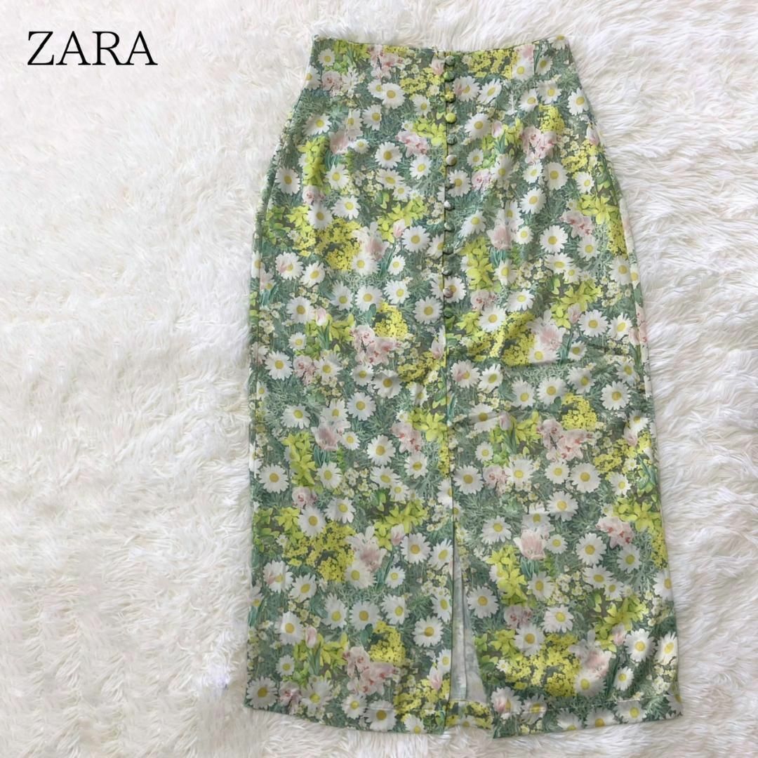 ZARA(ザラ)のZARA ザラ ハイウエスト#ローラルプリントペンシルスカート レディースのスカート(ロングスカート)の商品写真