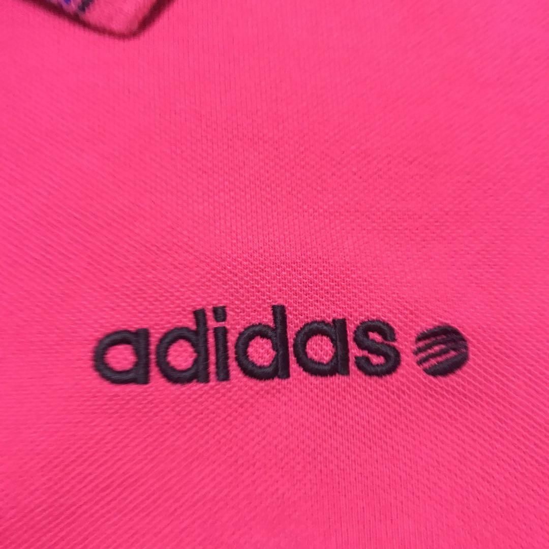 adidas(アディダス)の【美品】アディダスネオ　刺繍ロゴ入りポロシャツ　ビッグサイズ　ピンク　H887 メンズのトップス(ポロシャツ)の商品写真
