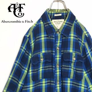 Abercrombie&Fitch - 【人気L】アバクロンビー＆フィッチ　ロゴ入り長袖シャツ　チェック　H696