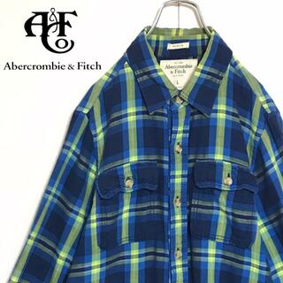 【人気L】アバクロンビー＆フィッチ　ロゴ入り長袖シャツ　チェック　H696