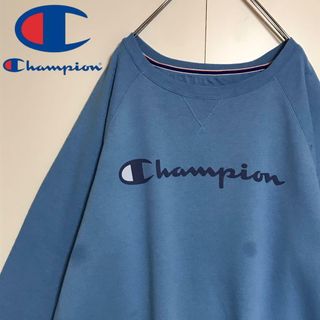 Champion - 【ビッグサイズ】チャンピオン　センターロゴ入りトレーナー　ライトブルーE1199