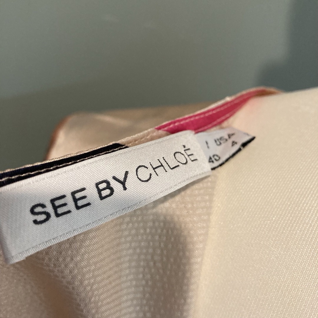 SEE BY CHLOE(シーバイクロエ)のSEE BY CHLOE シルク　ワンピース　ピンク　絹 レディースのワンピース(ひざ丈ワンピース)の商品写真