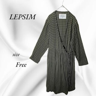 LEPSIM - LEPSIM 長袖　ロングカーディガン　カシュクール　羽織り　チェック　Free