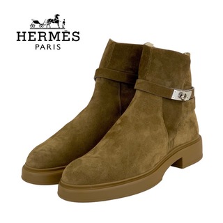 エルメス(Hermes)のエルメス HERMES ヴェオ ブーツ ショートブーツ 靴 シューズ スエード ムートン ブラウン 未使用 ムートンブーツ ケリー金具 ボア(ブーツ)