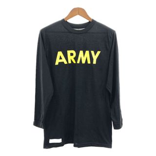 米軍実物 U.S.ARMY APFU トレーニング 長袖Ｔシャツ ミリタリー ブラック (メンズ) 中古 古着 Q7070(Tシャツ/カットソー(七分/長袖))