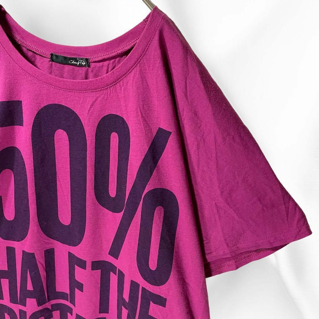 Cherry pop ロゴプリント　半袖Tシャツ　ゆったり　トップス ピンク　M レディースのトップス(Tシャツ(半袖/袖なし))の商品写真