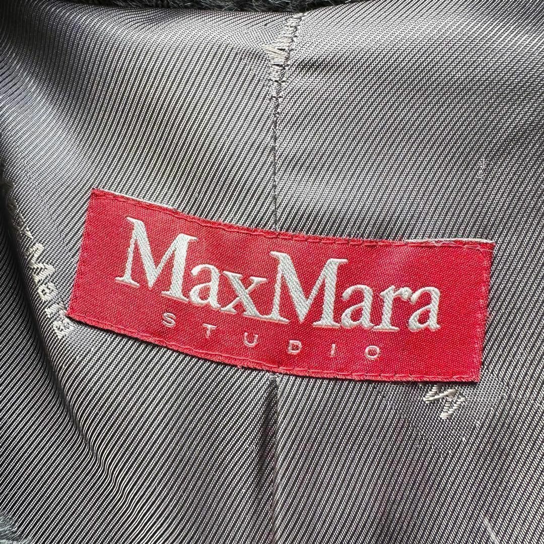 Max Mara(マックスマーラ)のMax Mara マックスマーラ　アルパカシャギー　ビッグカラーコート　グレー レディースのジャケット/アウター(ロングコート)の商品写真