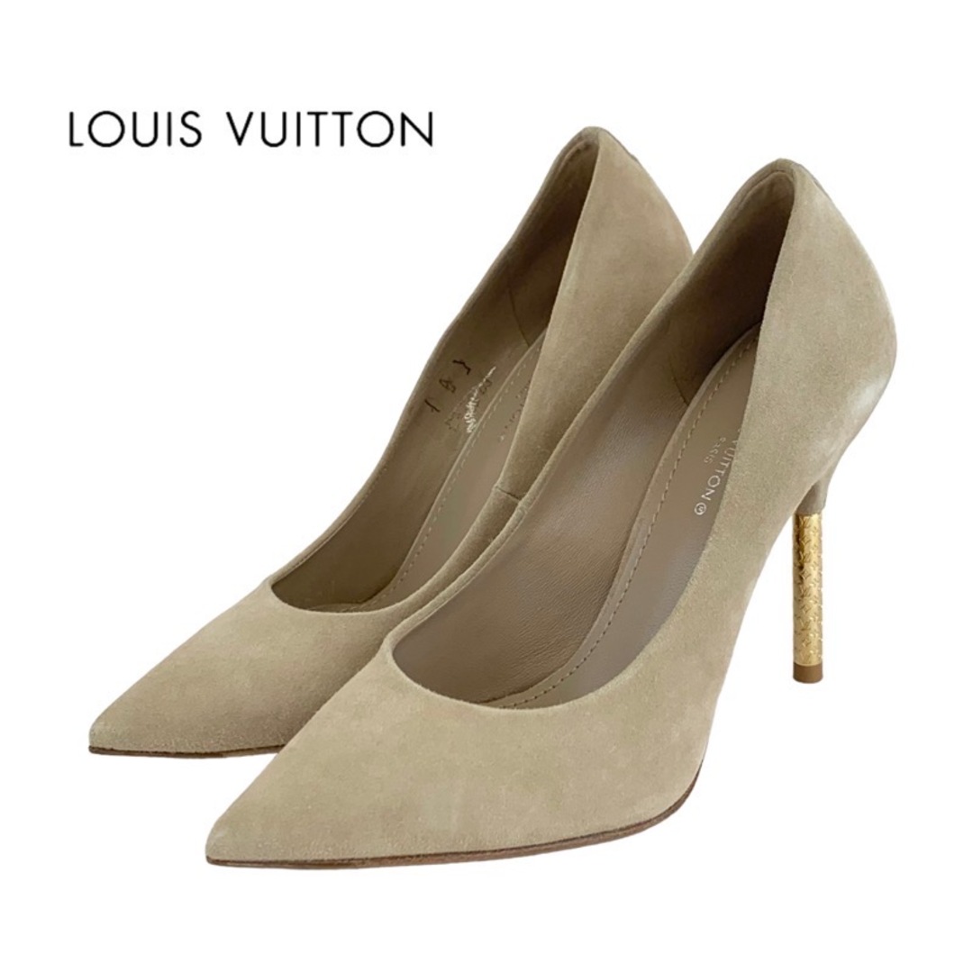 LOUIS VUITTON(ルイヴィトン)のルイヴィトン LOUIS VUITTON アルティメートライン パンプス 靴 シューズ スエード ベージュ ゴールド モノグラムヒール パーティーシューズ レディースの靴/シューズ(ハイヒール/パンプス)の商品写真