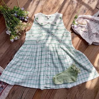 bonjour diary IBIZA TOP green check 6y