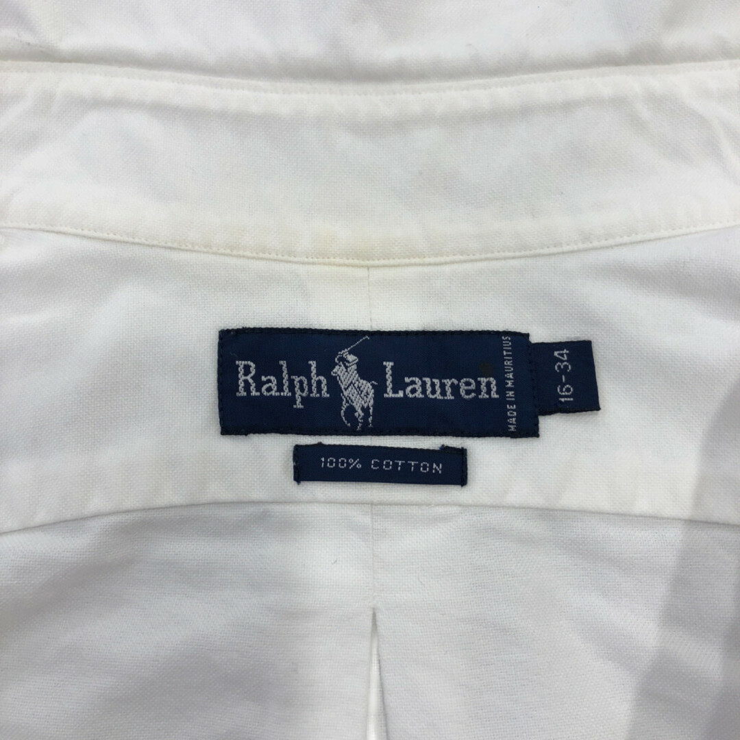 RALPH LAUREN ラルフローレン ボタンダウン 長袖シャツ ホワイト (メンズ 16) 中古 古着 Q7072 メンズのトップス(シャツ)の商品写真