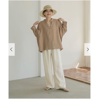 URBAN RESEARCH DOORS - 【美品】アーバンリサーチドアーズ　リネンイージーパンツ　ナチュラル　Mサイズ