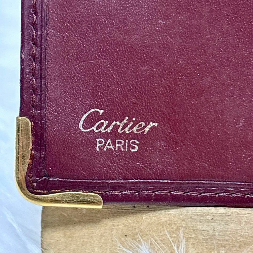Cartier(カルティエ)のCartier カルティエ 二つ折り財布 マストライン  ボルドー  金具 レディースのファッション小物(財布)の商品写真