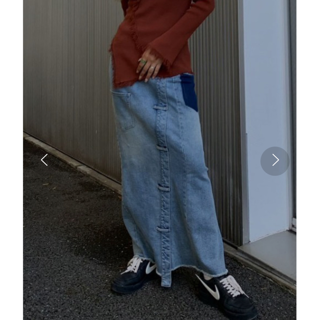 Ameri VINTAGE(アメリヴィンテージ)のAmeri VINTAGE  REMAKE DENIM SKIRT   レディースのスカート(ロングスカート)の商品写真