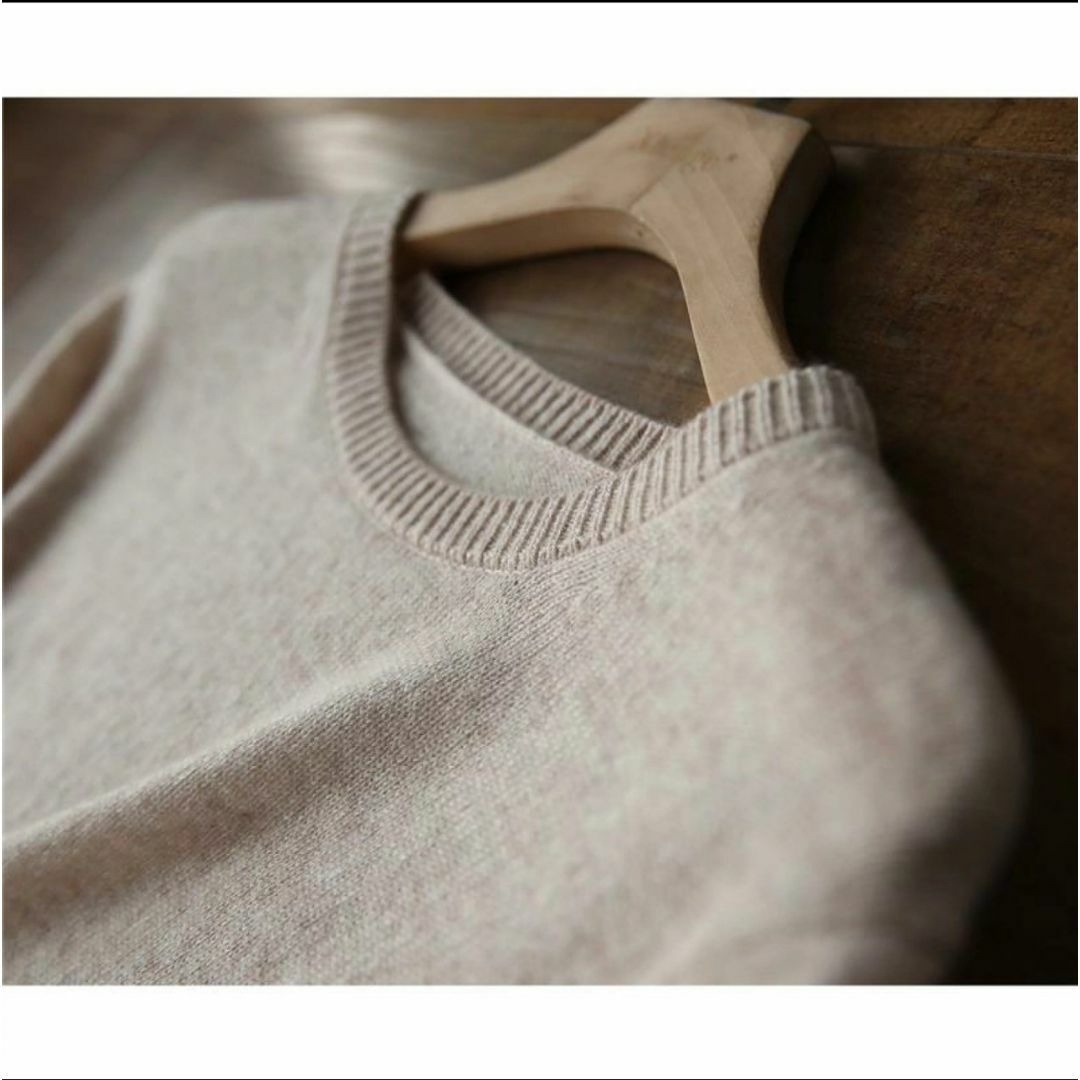 【グレー】サマーニット　Uネック　丸首　半袖　プルオーバー　シンプル　Mサイズ レディースのトップス(Tシャツ(半袖/袖なし))の商品写真