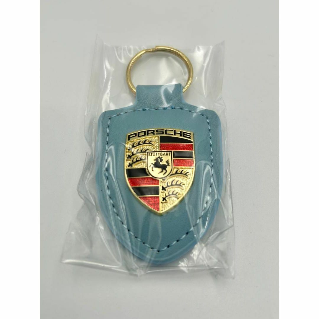 Porsche(ポルシェ)のPORSCHE ポルシェ　クレスト   キーホルダー ライトブルー　箱付き 自動車/バイクの自動車(車外アクセサリ)の商品写真