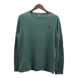 ポロラルフローレン(POLO RALPH LAUREN)のPolo by Ralph Lauren ポロ ラルフローレン 長袖Ｔシャツ ワンポイント グリーン (メンズ L) 中古 古着 Q7085(Tシャツ/カットソー(七分/長袖))