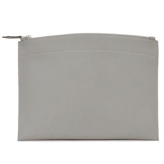 Hermes - エルメス ポシェット バザール MM クラッチバッグ トゴ レザー Gris mouette グリムエット グレー シルバー金具 X刻印 HERMES（未使用　展示品）