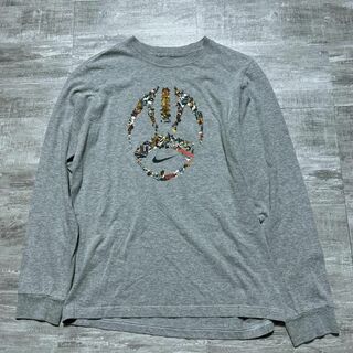 NIKE - デザイン◎ NIKE ナイキ グラフィック 長袖Tシャツ ロンT XL グレー