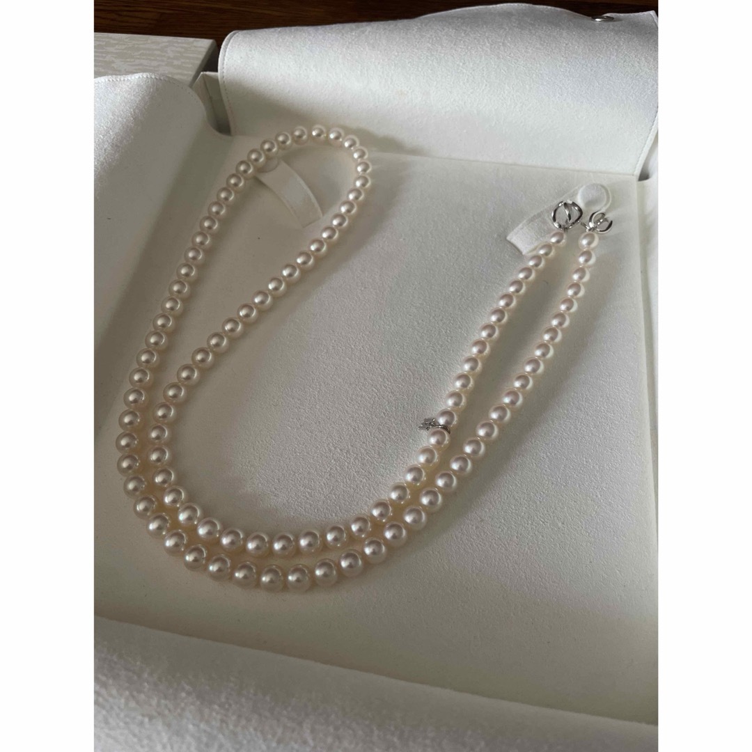 MIKIMOTO(ミキモト)のミキモトインフィニティパールネックレス7.5-8mmk18wg レディースのアクセサリー(ネックレス)の商品写真