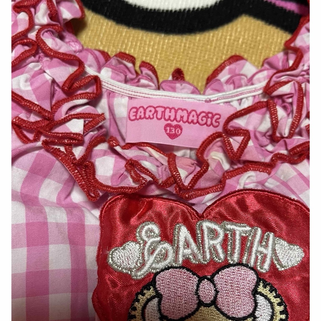 EARTHMAGIC(アースマジック)の㊱アースマジックチュニック130 キッズ/ベビー/マタニティのキッズ服女の子用(90cm~)(Tシャツ/カットソー)の商品写真