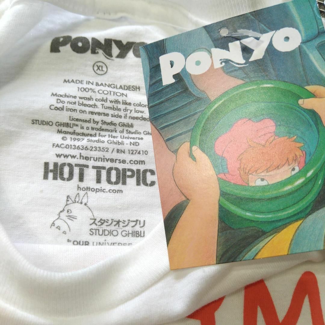 ジブリ(ジブリ)の崖の上のポニョ　Tシャツ　XLサイズ　白　映画　ムービーT　アニメT　ジブリ * メンズのトップス(Tシャツ/カットソー(半袖/袖なし))の商品写真