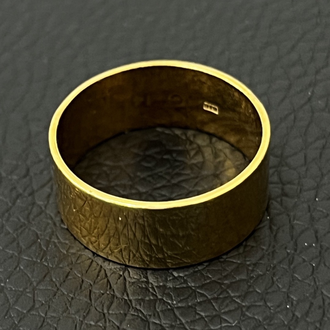 (C051605)K18 YG リング 指輪 イエローゴールド 平打ちリング メンズのアクセサリー(リング(指輪))の商品写真