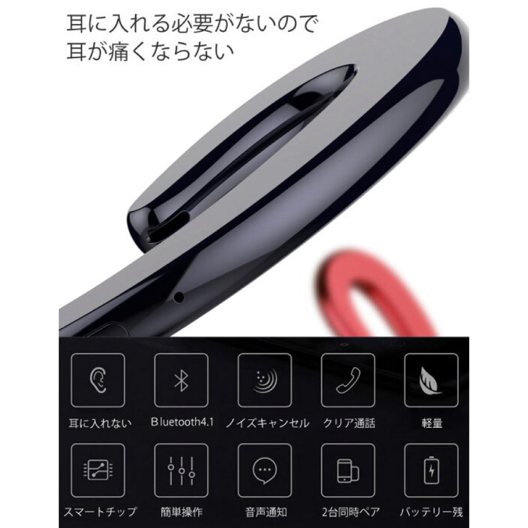 Bluetooth　イヤホン　ワイヤレスイヤホン  耳掛け型　スピーカー スマホ/家電/カメラのオーディオ機器(ヘッドフォン/イヤフォン)の商品写真