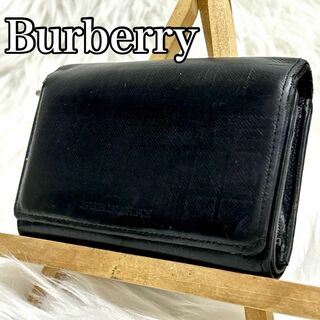 バーバリー(BURBERRY)のBurberry バーバリー 三つ折り財布 ブラック レザー ユニセックス(折り財布)
