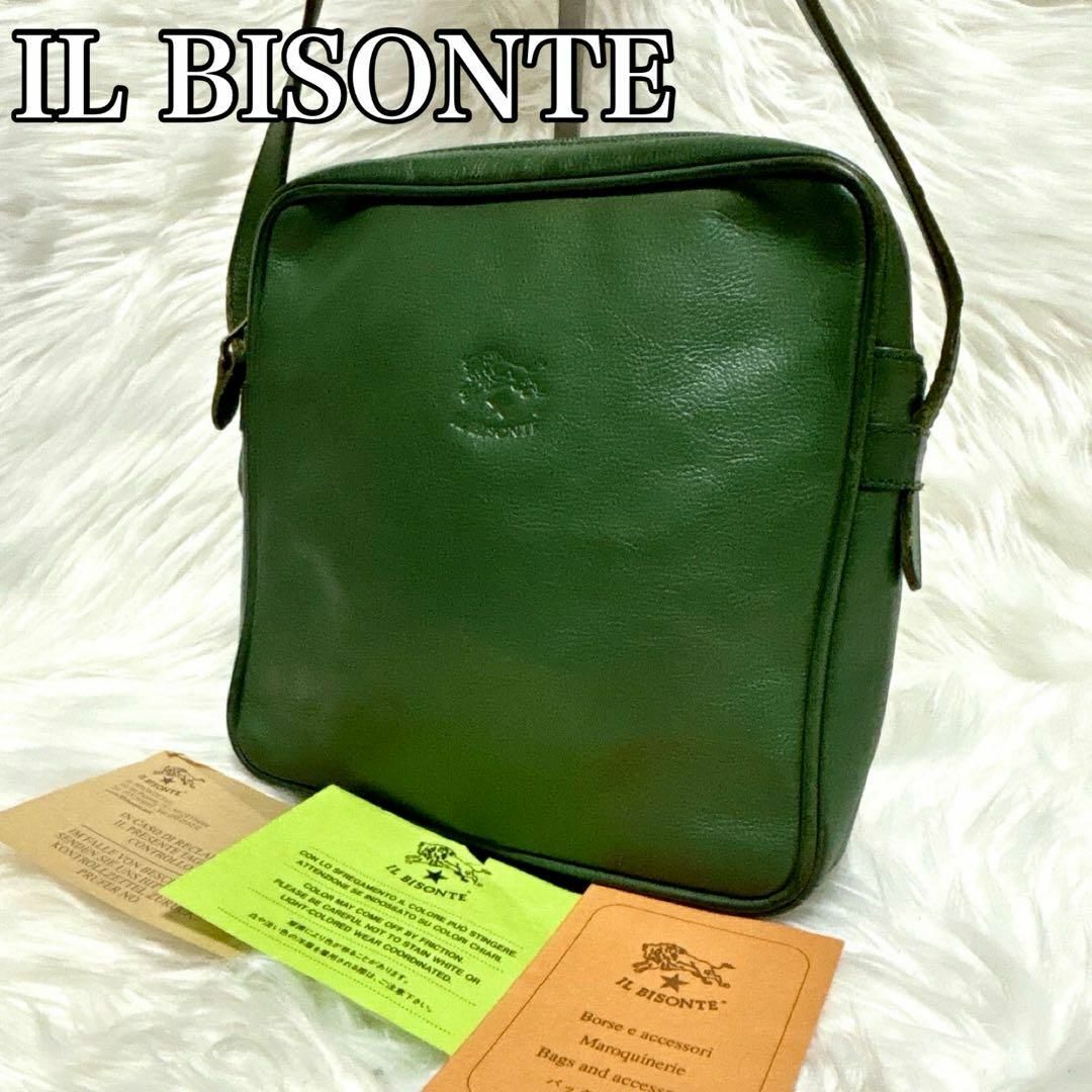 IL BISONTE(イルビゾンテ)のIL BISONTE イルビゾンテ　ショルダーバッグ  グリーン　レザーバッグ レディースのバッグ(ショルダーバッグ)の商品写真
